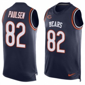 Mens Nike Chicago Bears #82 Logan Paulsen Limited Navy Blue Player Name & Number Tank Top NFL Jersey