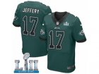 Men Nike Philadelphia Eagles #17 Alshon Jeffery Elite Midnight Green Home Drift Fashion Super Bowl LII NFL Jersey