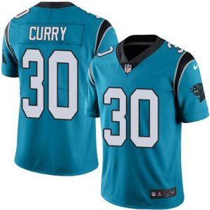 Nike Carolina Panthers #30 Stephen Curry Blue Mens Stitched NFL Limited Rush Jersey