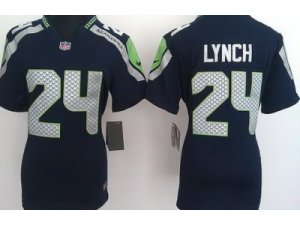 Nike Women nfl Seattle Seahawks #24 Marshawn Lynch Blue jerseys