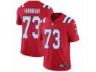 Mens Nike New England Patriots #73 John Hannah Vapor Untouchable Limited Red Alternate NFL Jersey