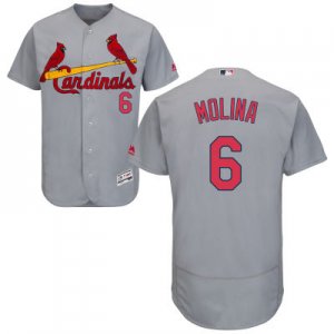 2016 Men St. Louis Cardinals #6 Stan Musial Majestic Gray Flexbase Authentic Collection player Jersey