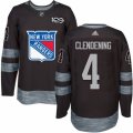 Mens Reebok New York Rangers #4 Adam Clendening Authentic Black 1917-2017 100th Anniversary NHL Jersey