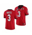 Mens Georgia Bulldogs #3 Zamir White 2022 Patch Red College Football Stitched Jersey