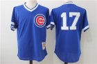 Cubs #17 Kris Bryant Blue Cooperstown Collection Mesh Batting Practice Jersey