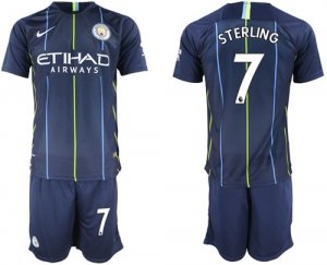 2018-19 Manchester City 7 STERLING Away Soccer Jersey