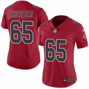 Women\'s Nike Atlanta Falcons #65 Chris Chester Limited Red Rush NFL Jersey