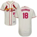 Mens Majestic St. Louis Cardinals #18 Mike Shannon Cream Flexbase Authentic Collection MLB Jersey