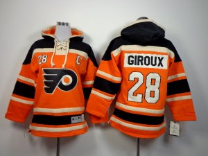 Youth nhl philadelphia flyers #28 giroux orange-black[pullover hooded sweatshirt patch C]