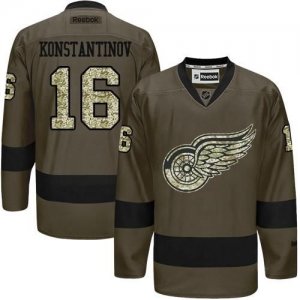 Detroit Red Wings #16 Vladimir Konstantinov Green Salute to Service Stitched NHL Jersey