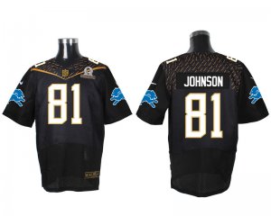 2016 PRO BOWL Nike Detroit Lions #81 Calvin Johnson black jerseys(Elite)