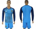 Argentina Lake Blue Goalkeeper 2018 FIFA World Cup Long Sleeve Soccer Jersey