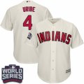 Youth Majestic Cleveland Indians #4 Juan Uribe Authentic Cream Alternate 2 2016 World Series Bound Cool Base MLB Jersey