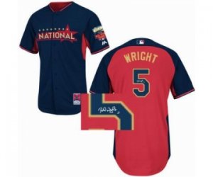 mlb 2014 all star jerseys new york mets #5 wright blue-red[signature]