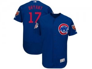 Men Chicago Cubs #17 Kris Bryant Majestic Royal 2018 Spring Training Flex Base Player Jersey