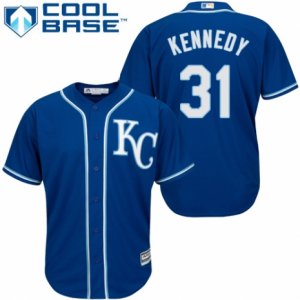 Men\'s Majestic Kansas City Royals #31 Ian Kennedy Authentic Blue Alternate 2 Cool Base MLB Jersey