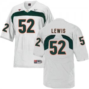 NCAA Miami Hurricanes #52 Ray Lewis White College Football Jersey