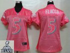 2013 Super Bowl XLVII Women NEW NFL Baltimore Ravens 5 Flacco Pink Jerseys