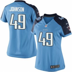 Women\'s Nike Tennessee Titans #49 Rashad Johnson Limited Light Blue Team Color NFL Jersey