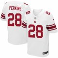 Mens Nike New York Giants #28 Paul Perkins Elite White NFL Jersey