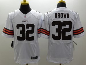 Nike Cleveland Browns #32 Jim Brown Orange white Jerseys(Elite)