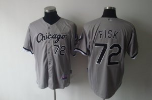 mlb Chicago White Sox #72 Fisk grey