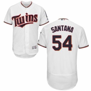 Men\'s Majestic Minnesota Twins #54 Ervin Santana White Flexbase Authentic Collection MLB Jersey