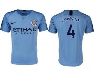 2018-19 Manchester City 4 KOMPANY Home Thailand Soccer Jersey