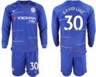 2018-19 Chelsea 30 DAVID LUIZ Home Long Sleeve Soccer Jersey