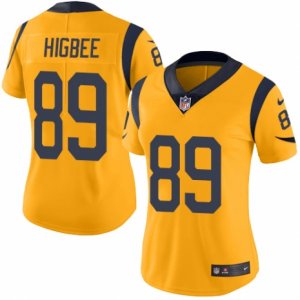 Women\'s Nike Los Angeles Rams #89 Tyler Higbee Limited Gold Rush NFL Jersey