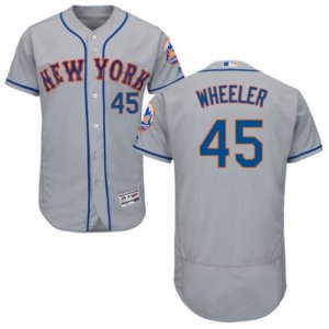 Men\'s Majestic New York Mets #45 Zack Wheeler Grey Flexbase Authentic Collection MLB Jersey