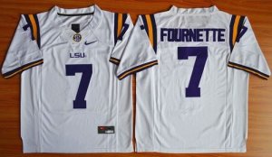 NCAA LSU Tigers #7 Leonard Fournette white Limited Stitched Jersey