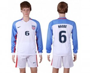 USA #6 Nagbe Home Long Sleeves Soccer Country Jersey