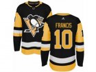 Mens Adidas Pittsburgh Penguins #10 Ron Francis Authentic Black Home NHL Jersey