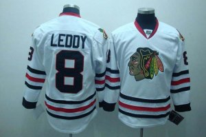 nhl chicago blackhawks #8 leddy white