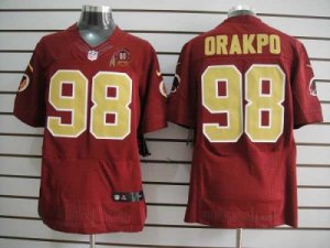 Nike NFL Washington Redskins #98 Brian Orakpo Red Jerseys W 80TH Patch M&N(Elite)