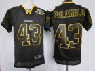 Nike pittsburgh steelers #43 Troy Polamalu black jerseys[Elite lights out 80 anniversary]