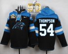 Nike Carolina Panthers #54 Shaq Thompson Black Super Bowl 50 Player Pullover NFL Hoodie