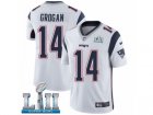 Men Nike New England Patriots #14 Steve Grogan White Vapor Untouchable Limited Player Super Bowl LII NFL Jersey