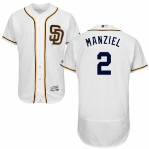 Men\'s Majestic San Diego Padres #2 Johnny Manziel White Flexbase Authentic Collection MLB Jersey