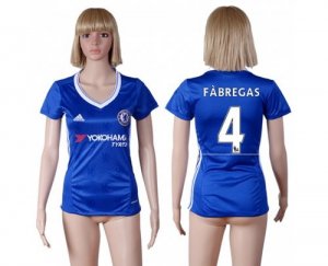 Womens Chelsea #4 Fabregas Home Soccer Club Jersey