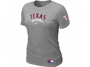 Women Texas Rangers Nike L.Grey Short Sleeve Practice T-Shirt