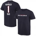 Mens Houston Texans Pro Line College Number 1 Dad T-Shirt Navy