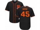 Youth Majestic San Francisco Giants #45 Matt Moore Authentic Black Alternate Cool Base MLB Jersey