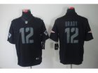 Nike NFL New England Patriots #12 Tom Brady Black Jerseys(Impact Limited)