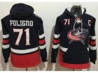 Columbus Blue Jackets #71 Nick Foligno Navy Blue Name & Number Pullover NHL Hoodie