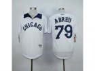 mlb jerseys chicago white sox #79 abreu white[m&n]