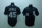 mlb chicago white sox #45 jenks black