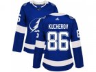 Women Adidas Tampa Bay Lightning #86 Nikita Kucherov Blue Home Authentic Stitched NHL Jersey