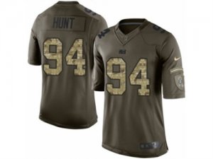 Mens Nike Indianapolis Colts #94 Margus Hunt Limited Green Salute to Service NFL Jersey